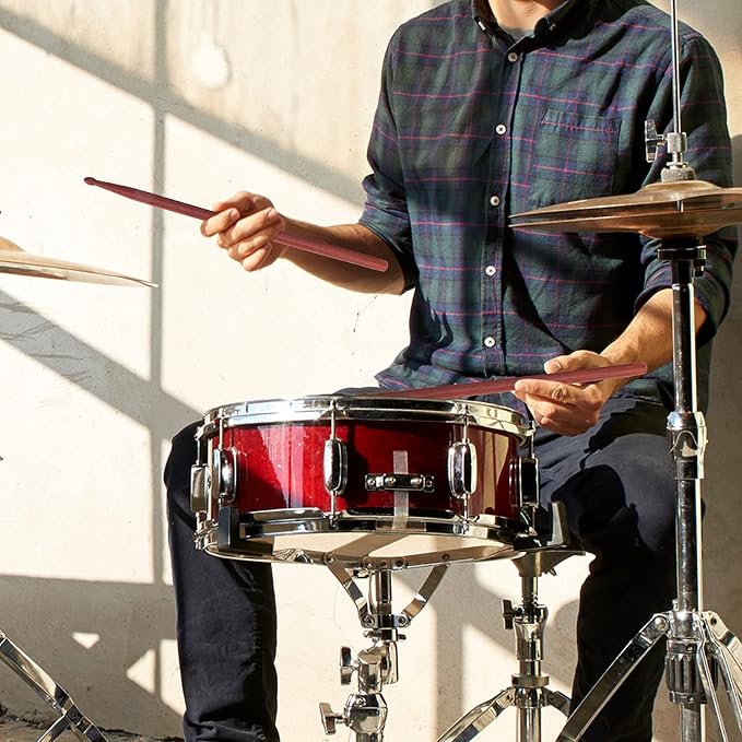 Baquetas de Caoba Rojas 2 Piezas para Percusión miniatura 6