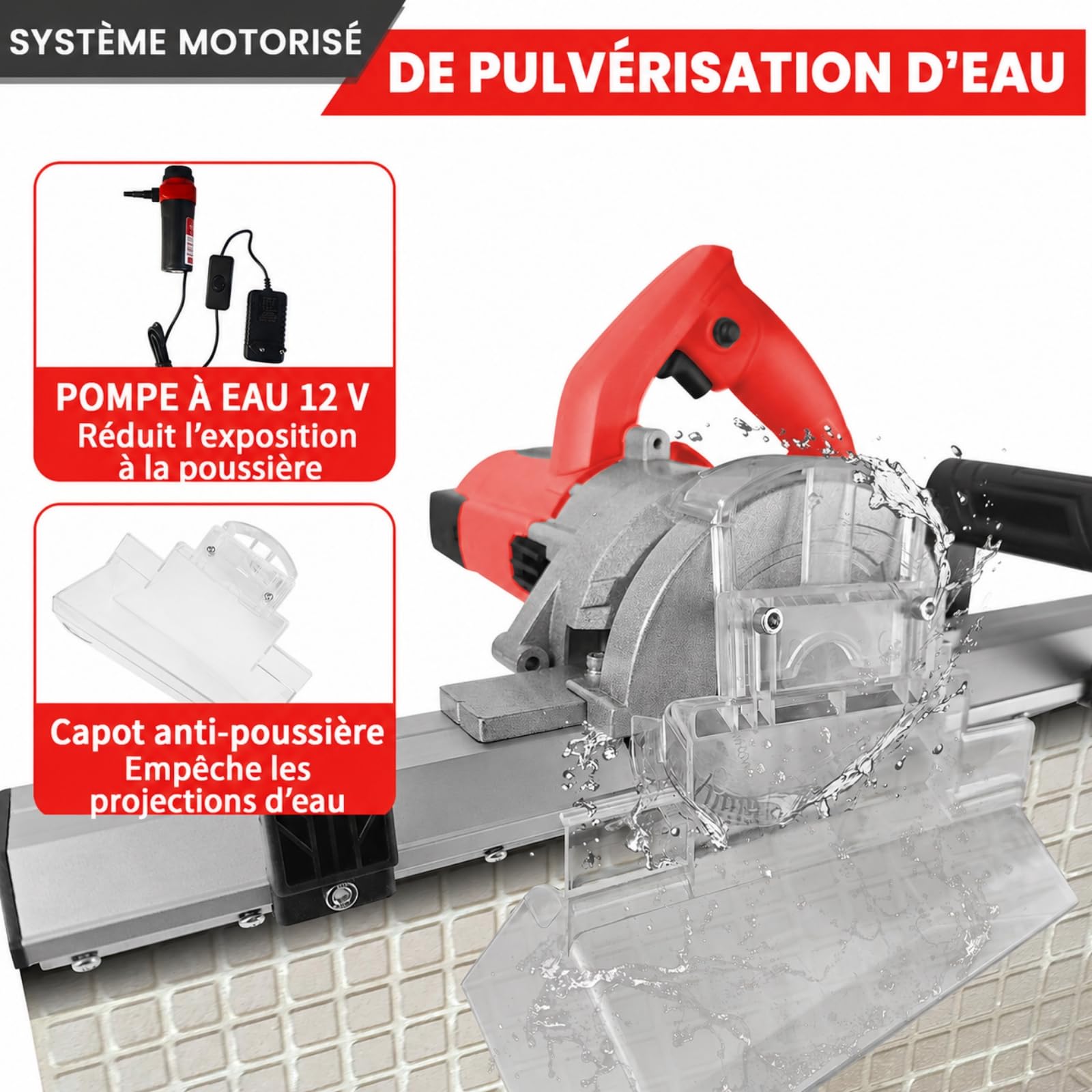 VKE Machine pour Chanfreiner les Carreaux, 1200W Électrique Coupe-Carreaux