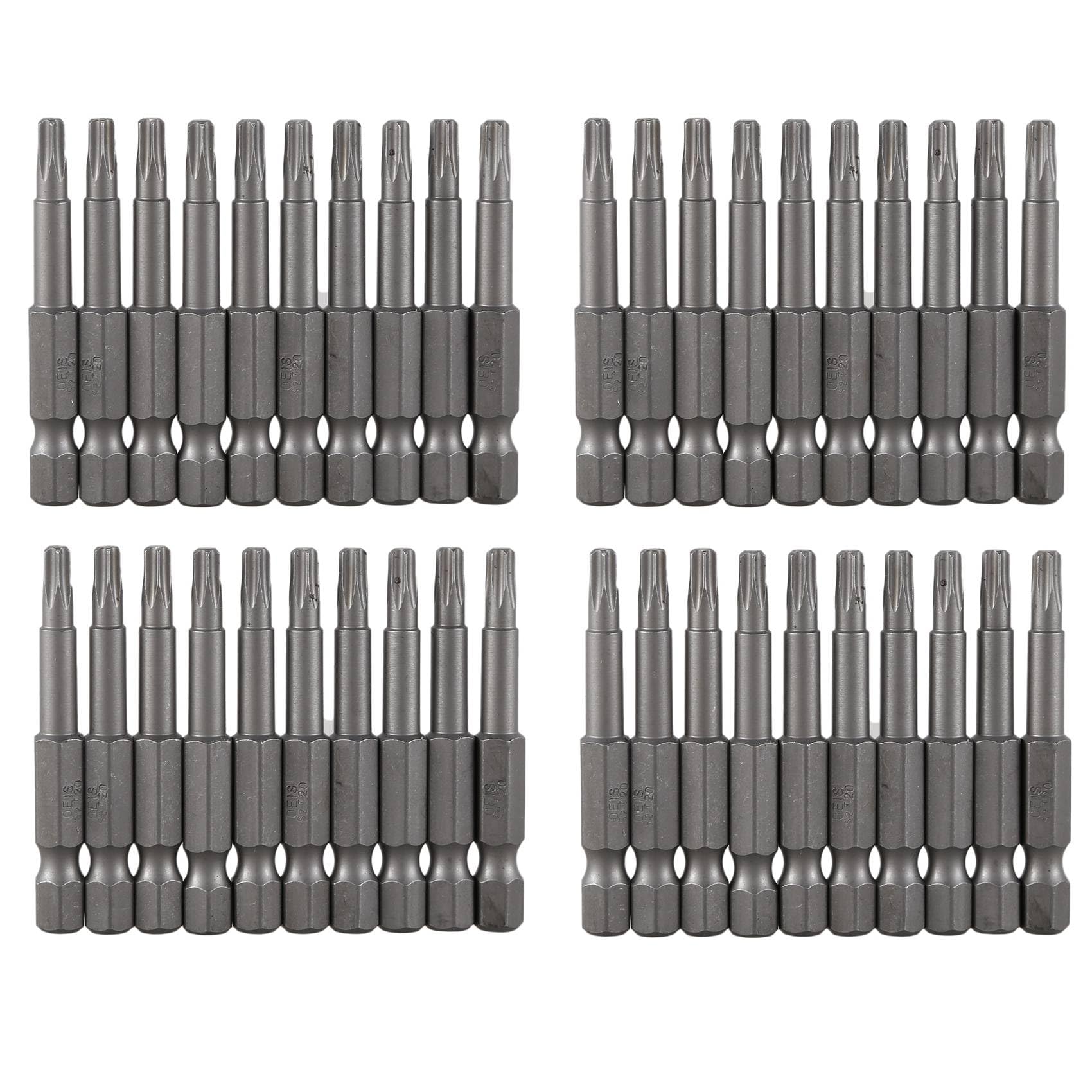 FYOBOT Puntas de destornillador Torx de 6,3 mm, 4 mm, T20, punta magnética, 40 unidades