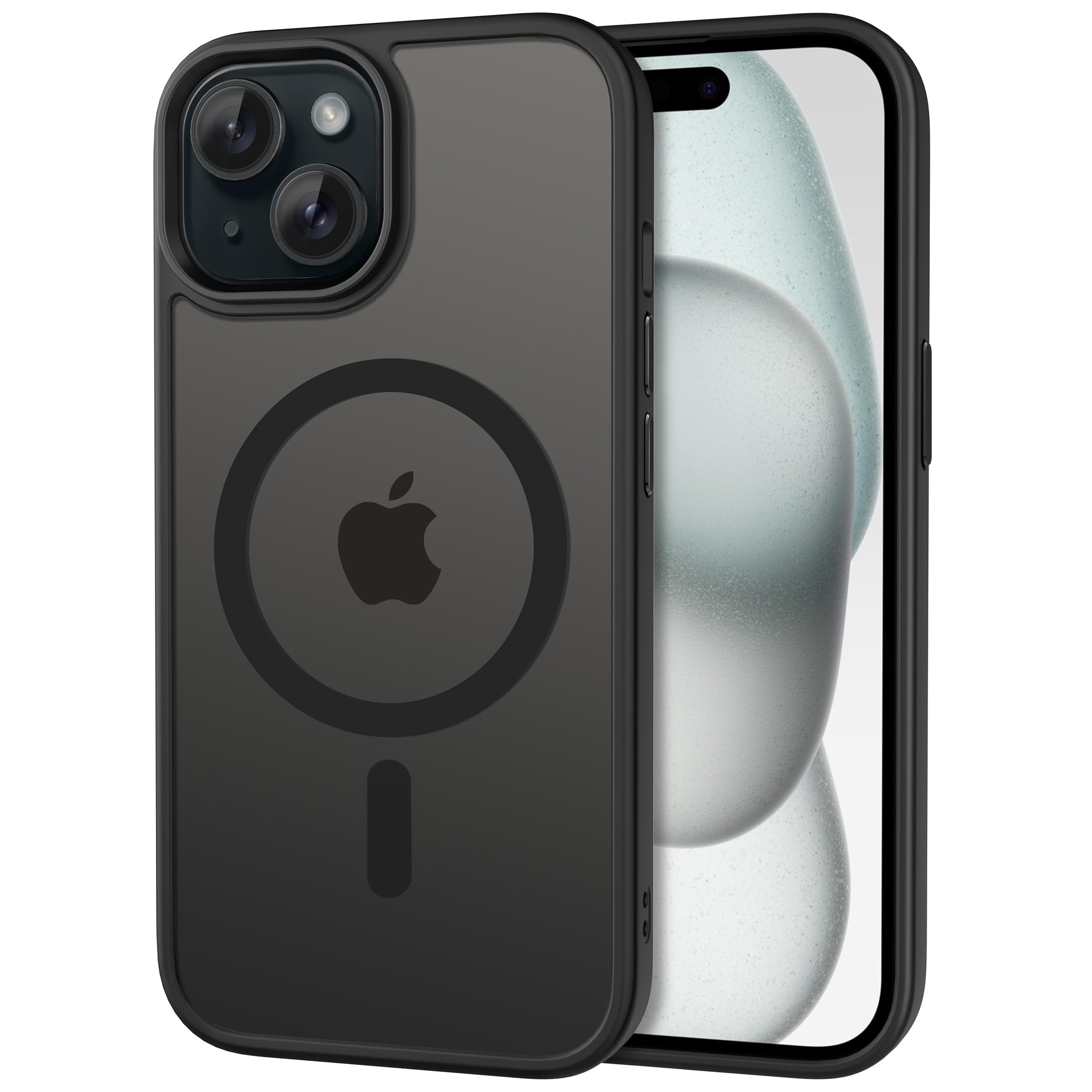 CACOE Magnetic Case for iPhone 15 2023 6.1 inch-Compatible with MagSafe & Magnetic Car Phone Mount,Anti-Fingerprint TPU Thin Phone Cases Cover Protective Shockproof (Matte Black)