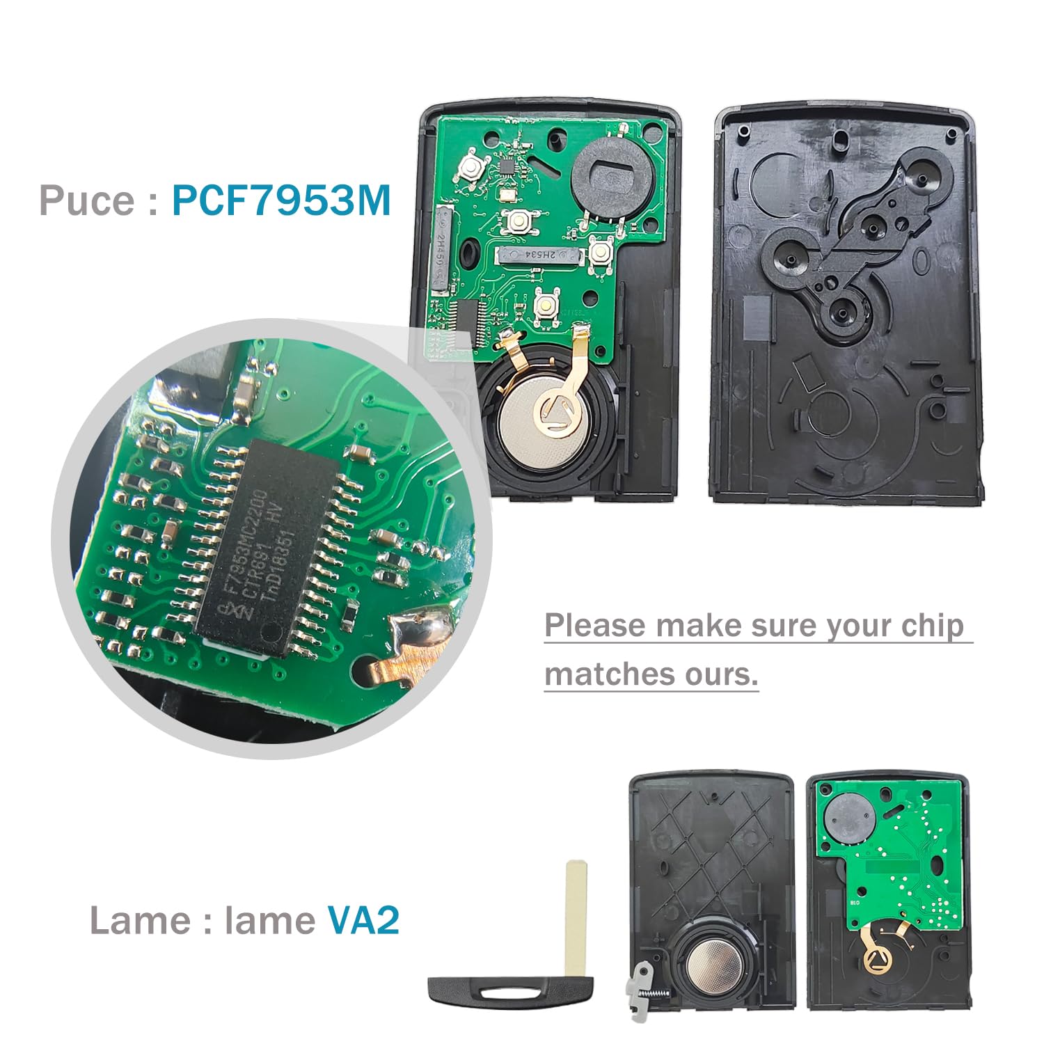 Chiave Telecomando 4 Tasti 433 MHz PCF7953M/4A Guscio per Renault Clio IV 2009-2015 Captur 2013-2017 Chiave Auto con Scheda Vuota Programmabile