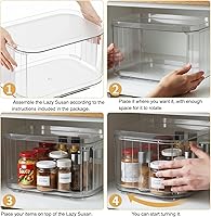 Vista 7 de 2-Tier Lazy Susan Turntable Organizer for Cabinet/Countertop/Pantry/Bathroom/Coffee Bar, 12.8''Lazy Susan 360°Rotating Storage, Max Weight The Top