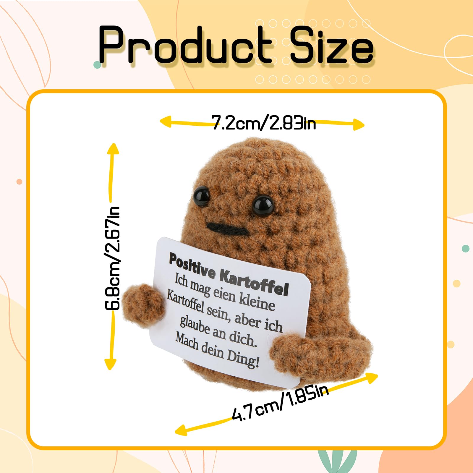 Yumcute Pomme De Terre Positive, Cadeau Pour Homme, Cadeau D'anniversaire Pour Femme, Tricoté à La Main, Cadeau Positif Pour Meilleur Ami, Homme, Femme, Cadeau D'anniversaire