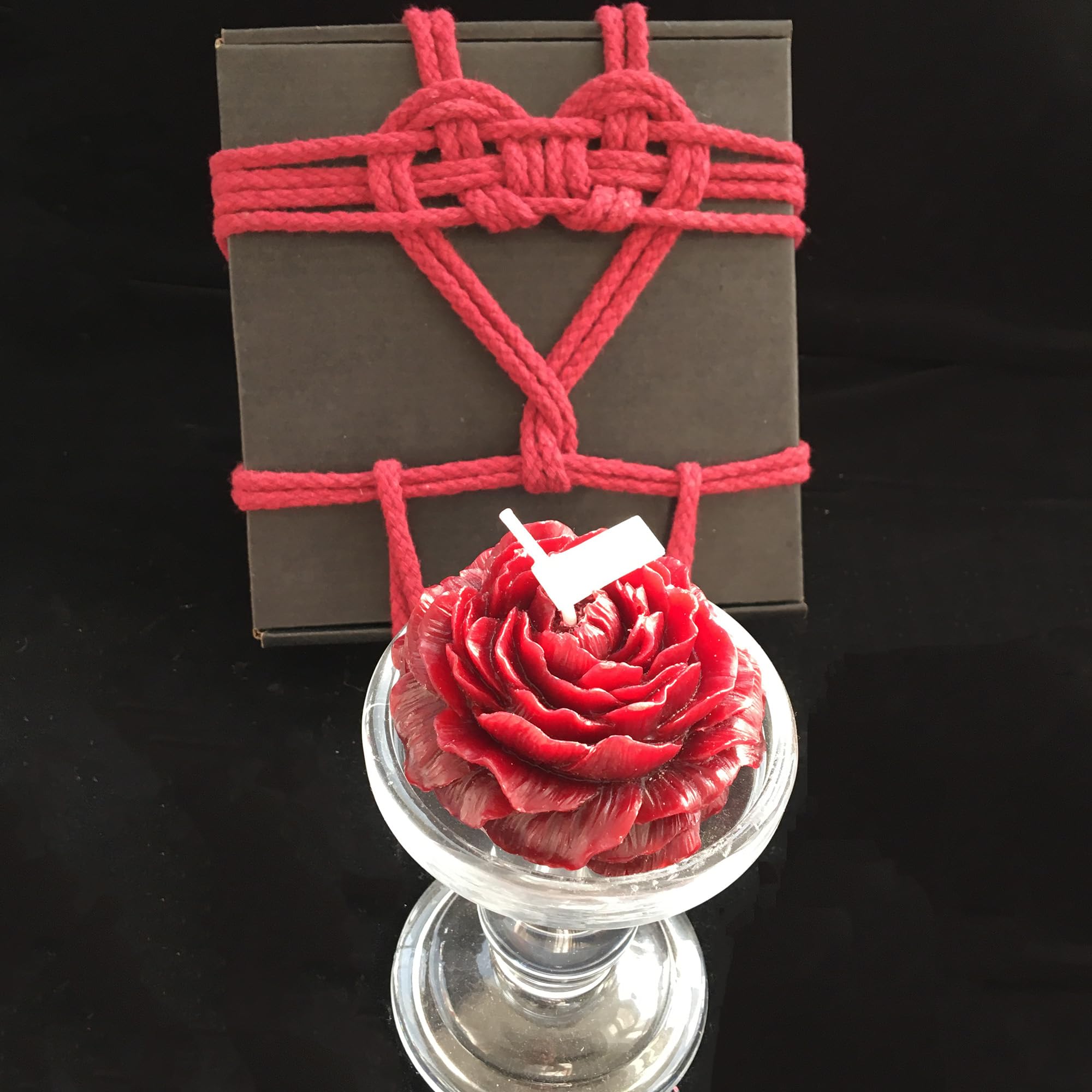 4 Pcs Low Temperature Candles Wine Red Peony Flower Shaped Scented Candles Adult Low Heat Body Safe Candles Wax Play for Couples Date Night