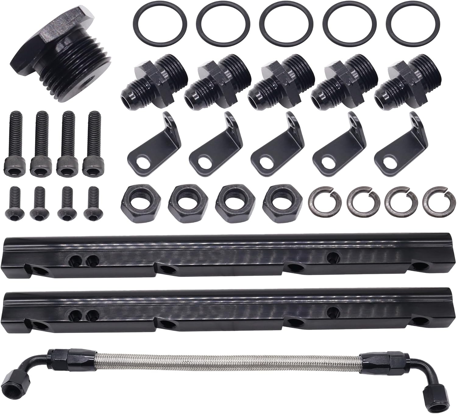 Billet Fuel Rail Kit For OE LS1 LS6 Stock Intake Manifold 6AN + Hardware