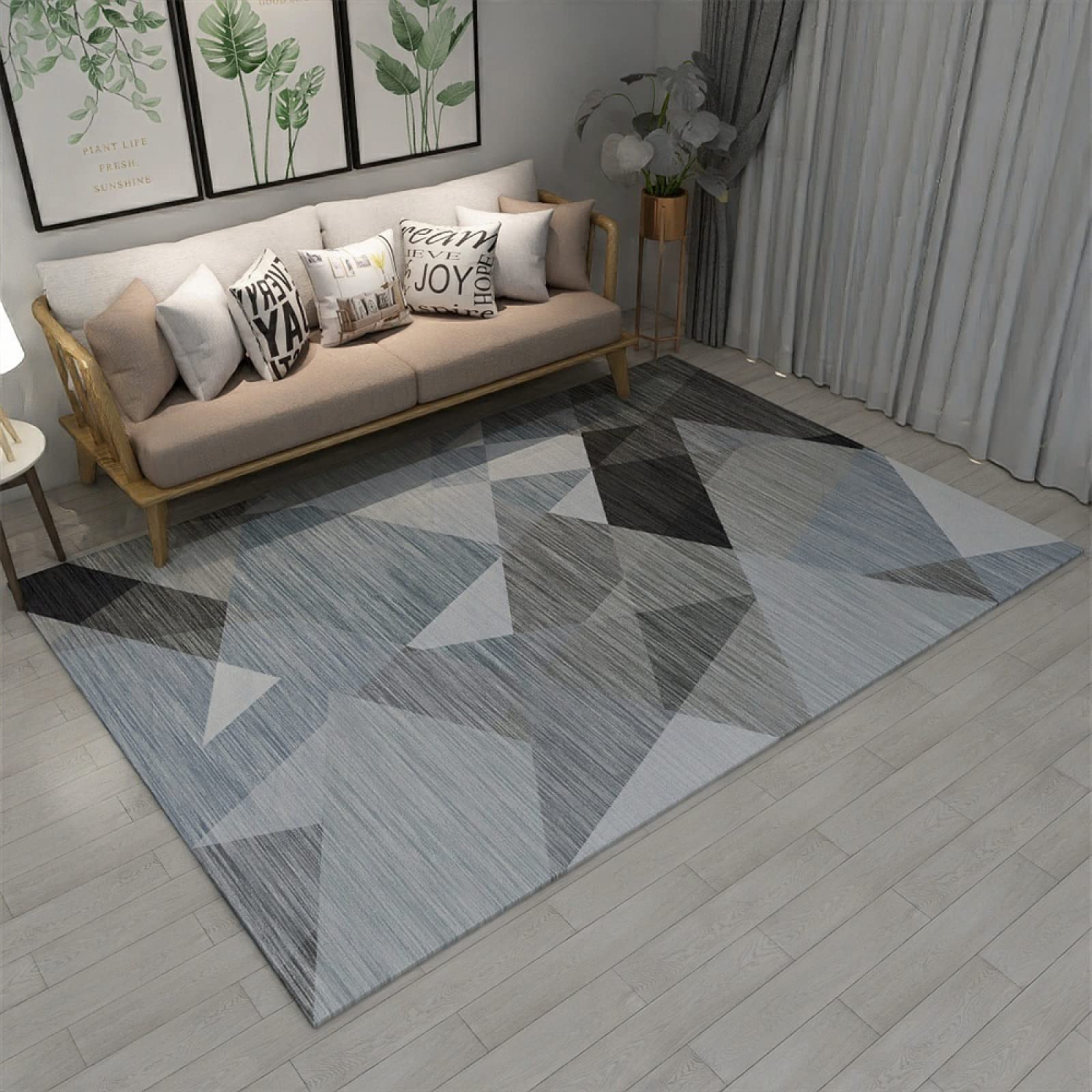 Tapis pour tipi 60x120cm et tapis ado garçon moderne gris