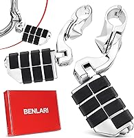 Vista 8 de Benlari Estriberas de Carretera de 1 pulgada 1-1/4 pulgadas Estriberas de Acero Inoxidable 304 Largas Anguladas Ajustables Compatibles con Harley