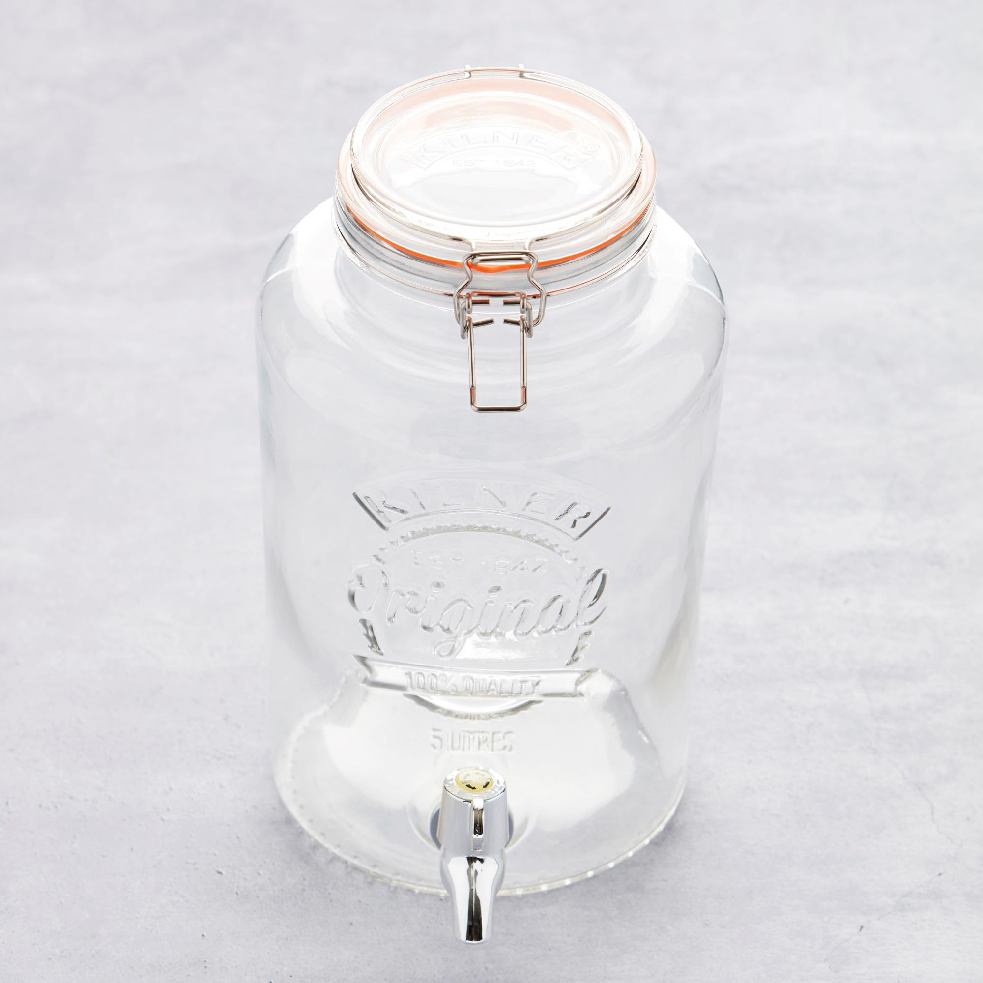 Point-Virgule Dispenser per bevande in vetro con rubinetto, per acqua e cocktail, mobile bar, 8 l