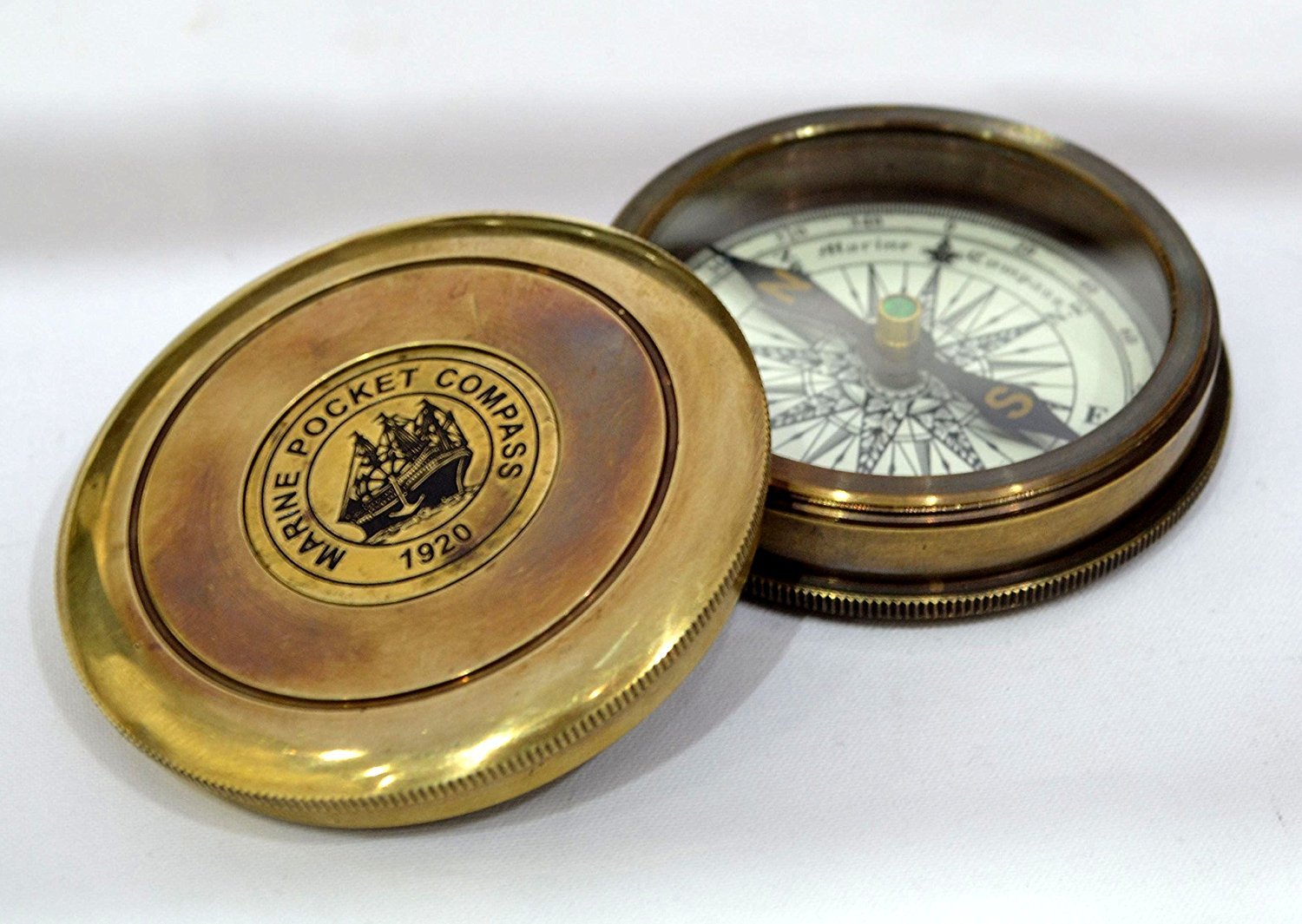 Boussole De Poche En Laiton Gravé : Poème De Robert Frost, Cadeau