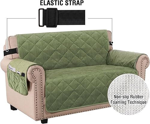 Vista 85 de H.VERSAILTEX Fundas reclinables acolchadas de terciopelo grueso para silla reclinable, funda de sofá reclinable con respaldo antideslizante y correa