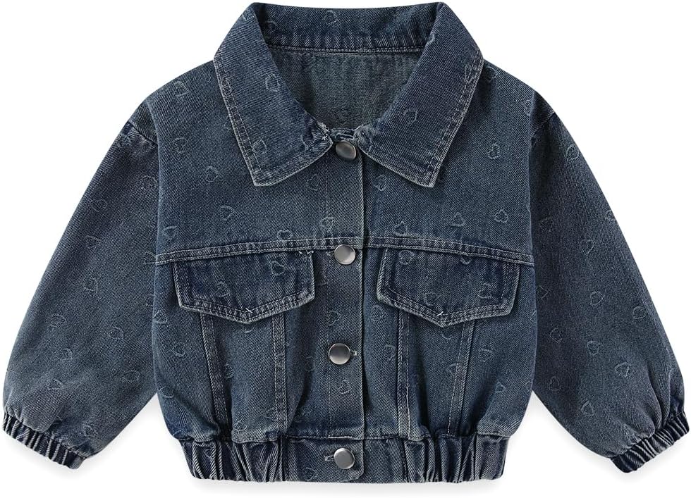 Peacolate Baby Girls Denim Clothing Sets 3Pcs Sets T Shirt Denim Jacket and Jeans
