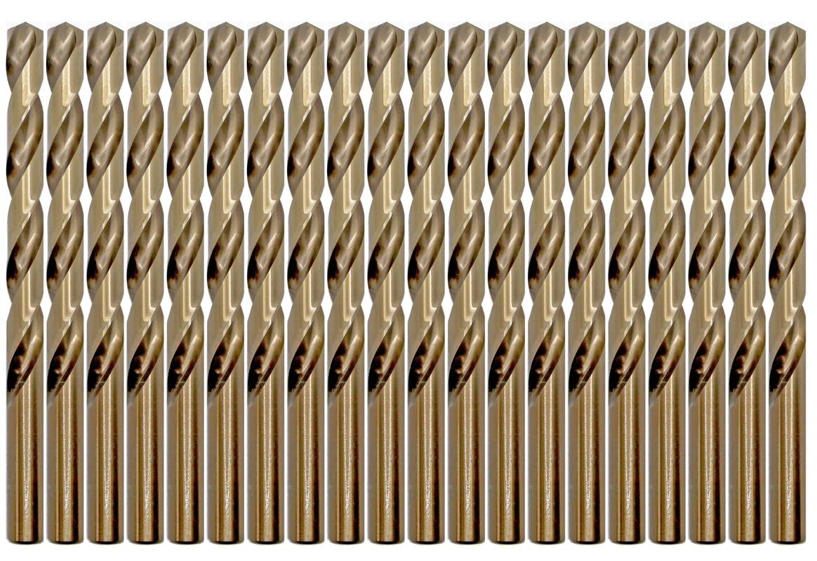 Cobalt Drill Bit 10Pcs 21/64 in. HSS Co M35 Jobber Length Twist Drill Steel Metal