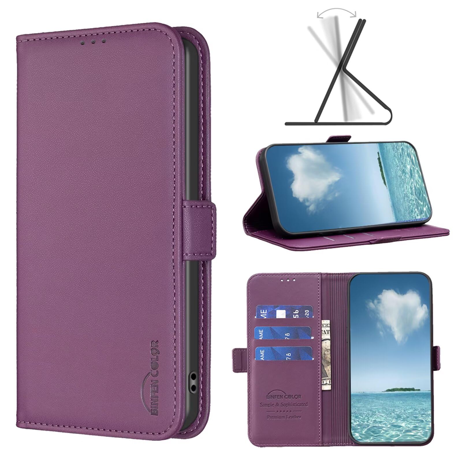 Coque portefeuille Realme 15 rouge pour éviter les rayures d'écran - 8