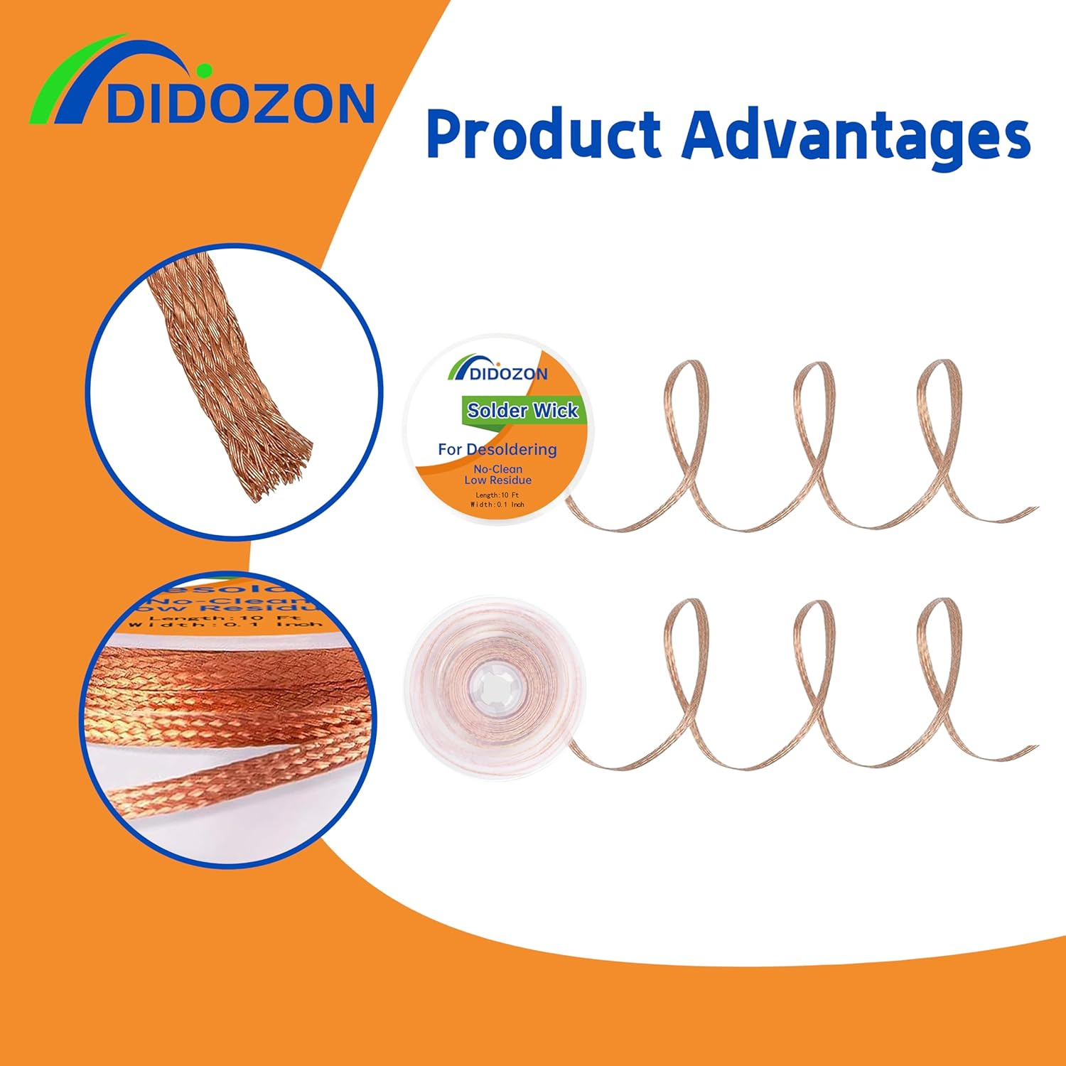 No Clean Soldering Flux Paste & Solder Wick, Solder Flux for Electronics Soldering (2x10cc), Solder Removal Kit for Desoldering