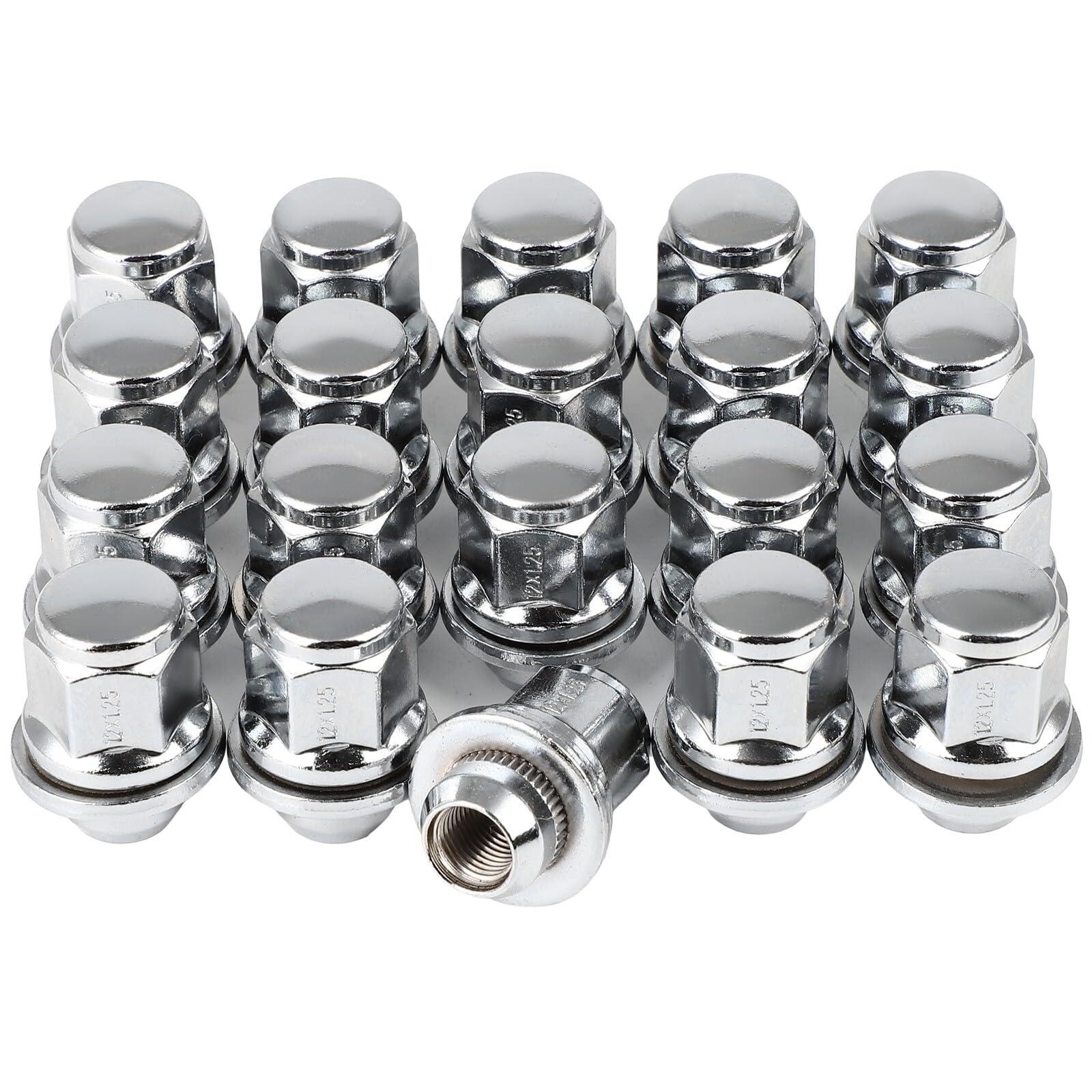 cciyu Set of 20 Chrome Lug Nuts M12x1.25 Wheel Lug Nuts