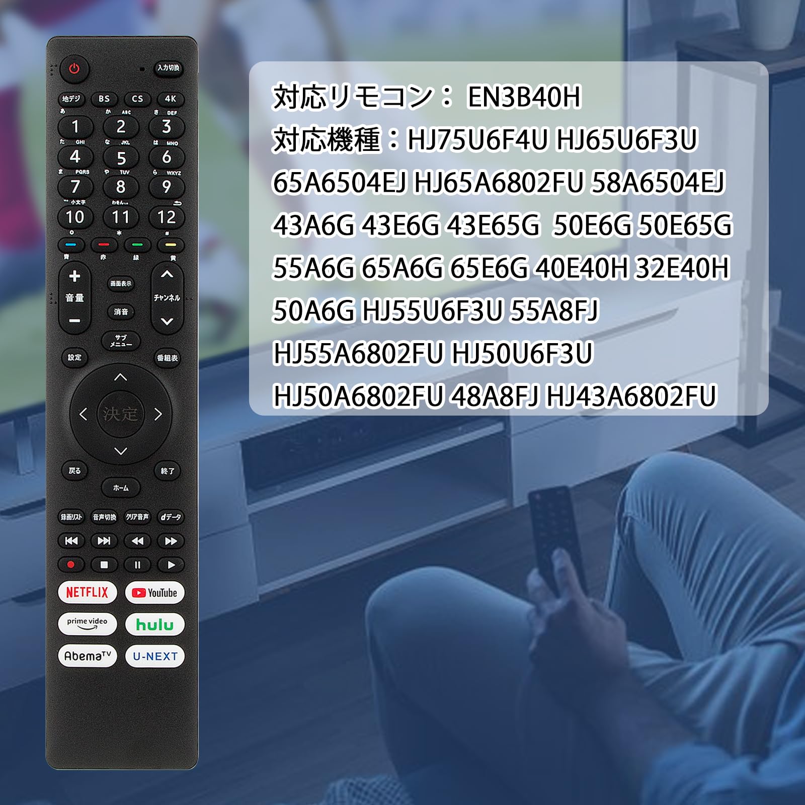 Amazon | テレビ用リモコン EN3B40H fit for Hisense ハイセンス 