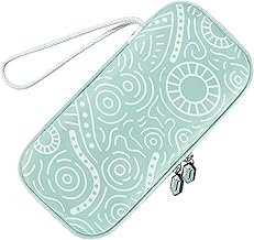 FUNLAB Switch Case Compatible with Nintendo Switch/OLED/Lite for Zelda Fans, Portable Switch Carrying Case with 10-Game-Card Slots & Accessories Storage - Cyan