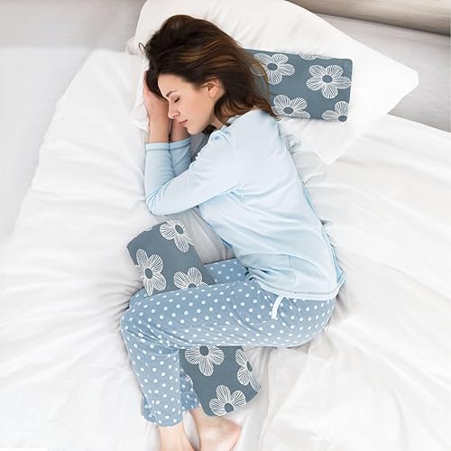 Miniatura 6 de Kigai Almohada cervical para aliviar el dolor de cuello, almohada de espuma viscoelástica con funda extraíble y lavable, almohada cilíndrica de