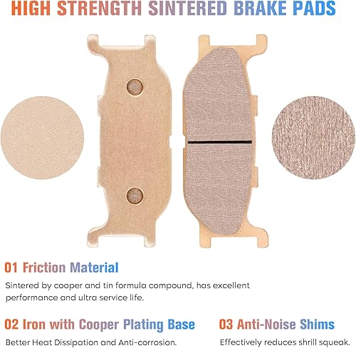 Miniatura 5 de Youxmoto Pastillas de freno sinterizadas aptas para YAMAHA XVS 650 V Star / XJ400/YP400 / XV535 Virago / SR400 / XVS 950, pastillas de freno