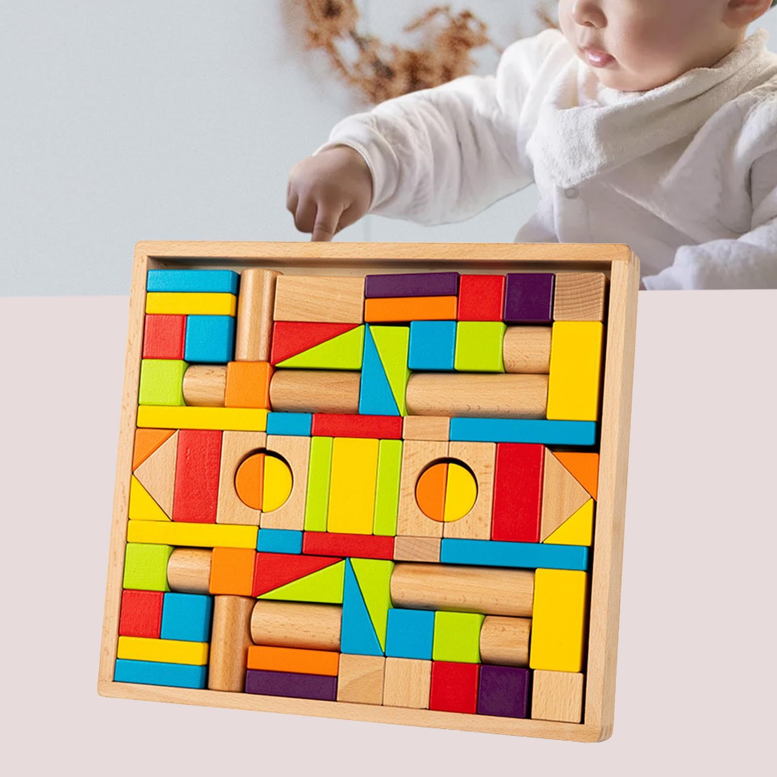 78 Pezzi Blocchi da Costruzione in Educativo Sviluppo Abilità Motorie Mattoncini DIY Interattivi per Bambini Adatto per Casa Scuola attività, Colorato