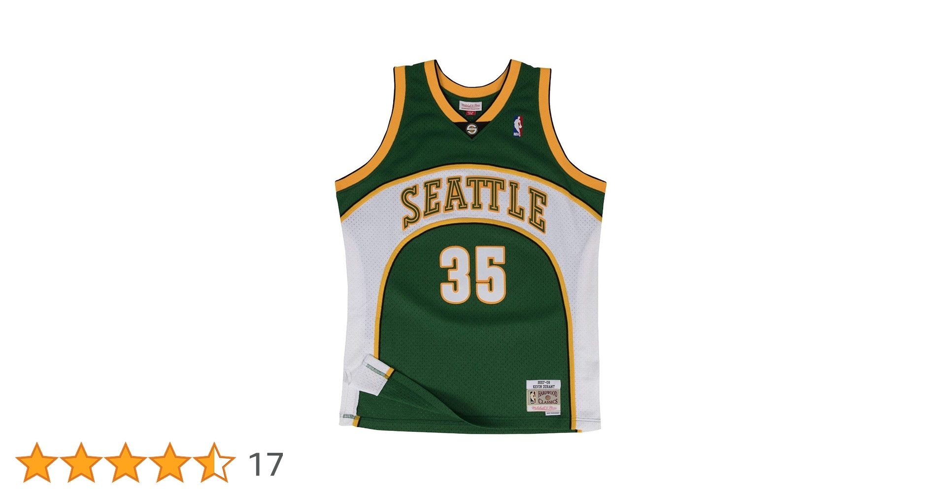 Mitchell And Ness Durant Sonics #35 Green Swingman Jersey