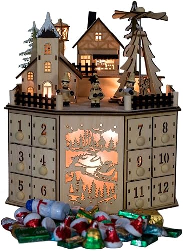 Miniatura 3 de Calendario tradicional de Adviento de madera, con cuenta regresiva