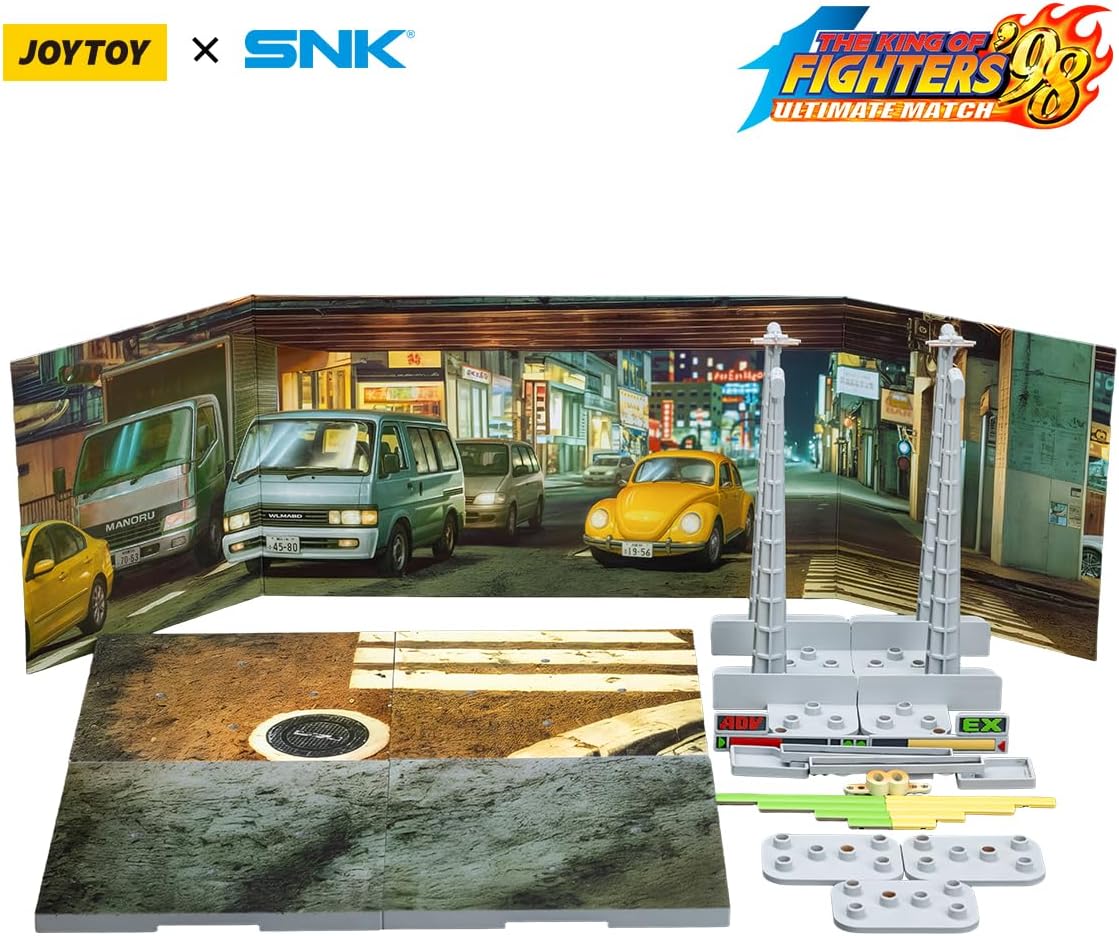 JOYTOY SNK KOF'98UM Stage Base Japan Street 1/18 Action Figures