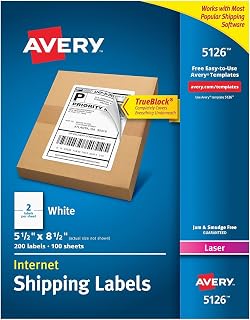 Avery Shipping Labels with TrueBlock Technology