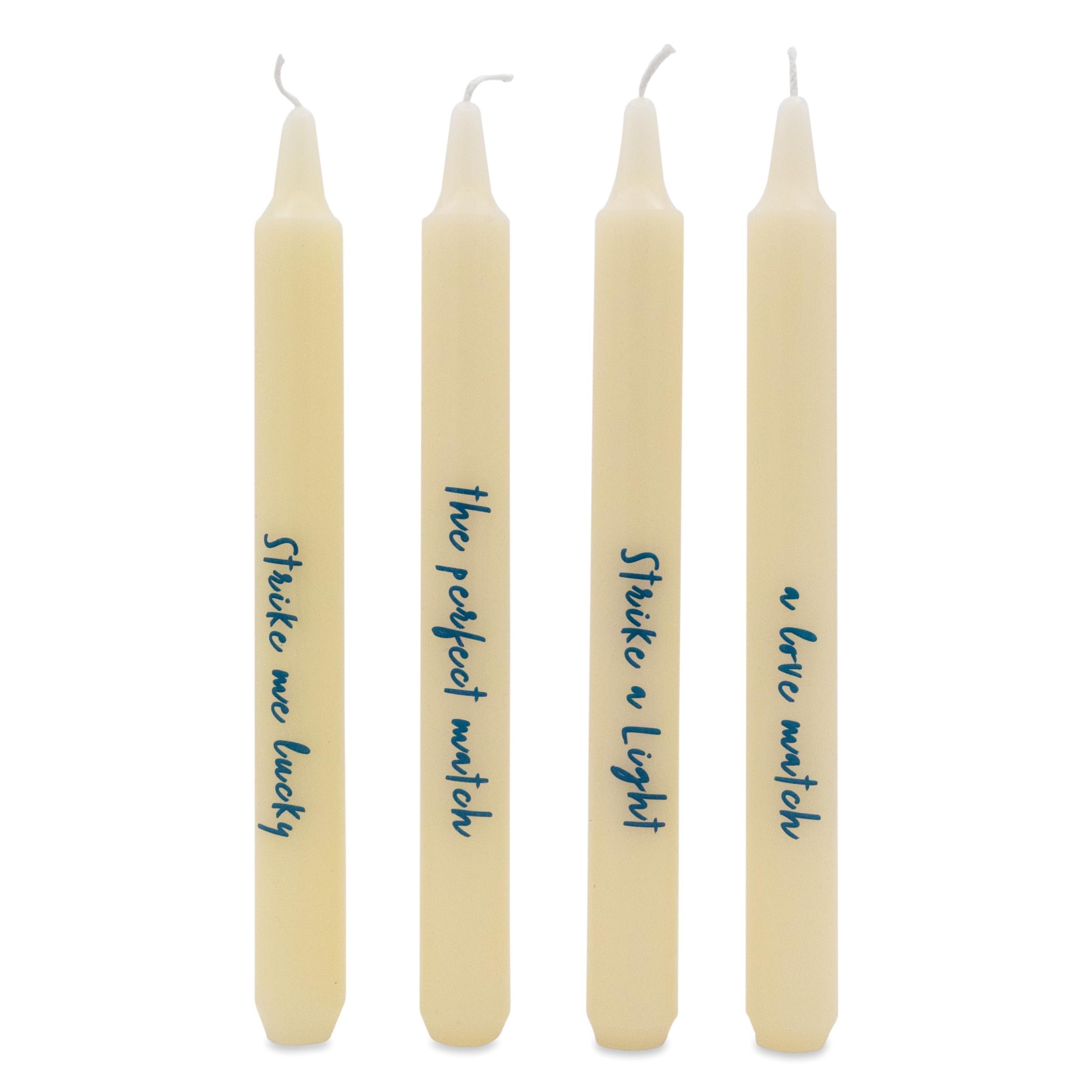 Quote Design Table Candles in Gift Box Set of Four