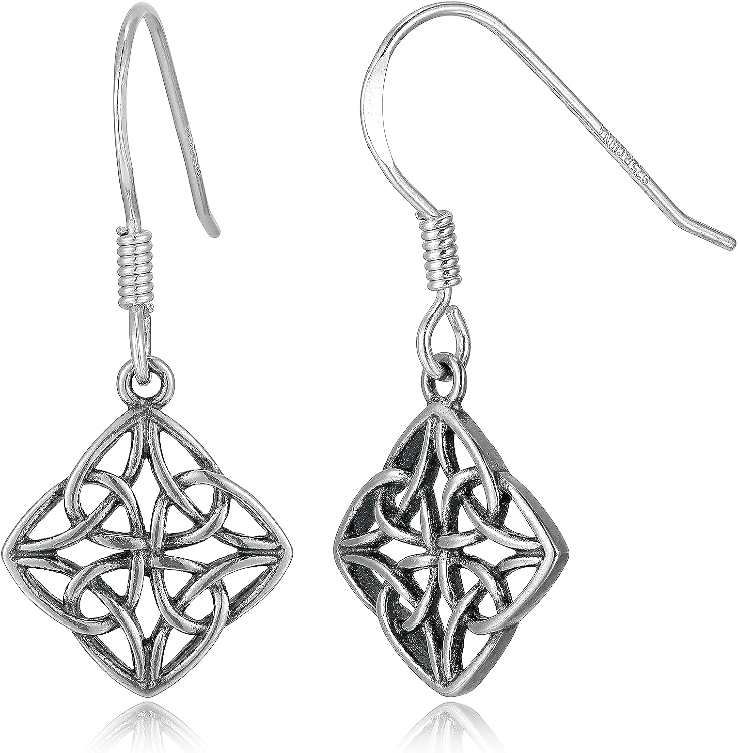 Morgan & Paige Oxidized 925 Sterling Silver Celtic Oval Infinity Knot Drop Earrings for Women: Clothing, Shoes & Jewelry