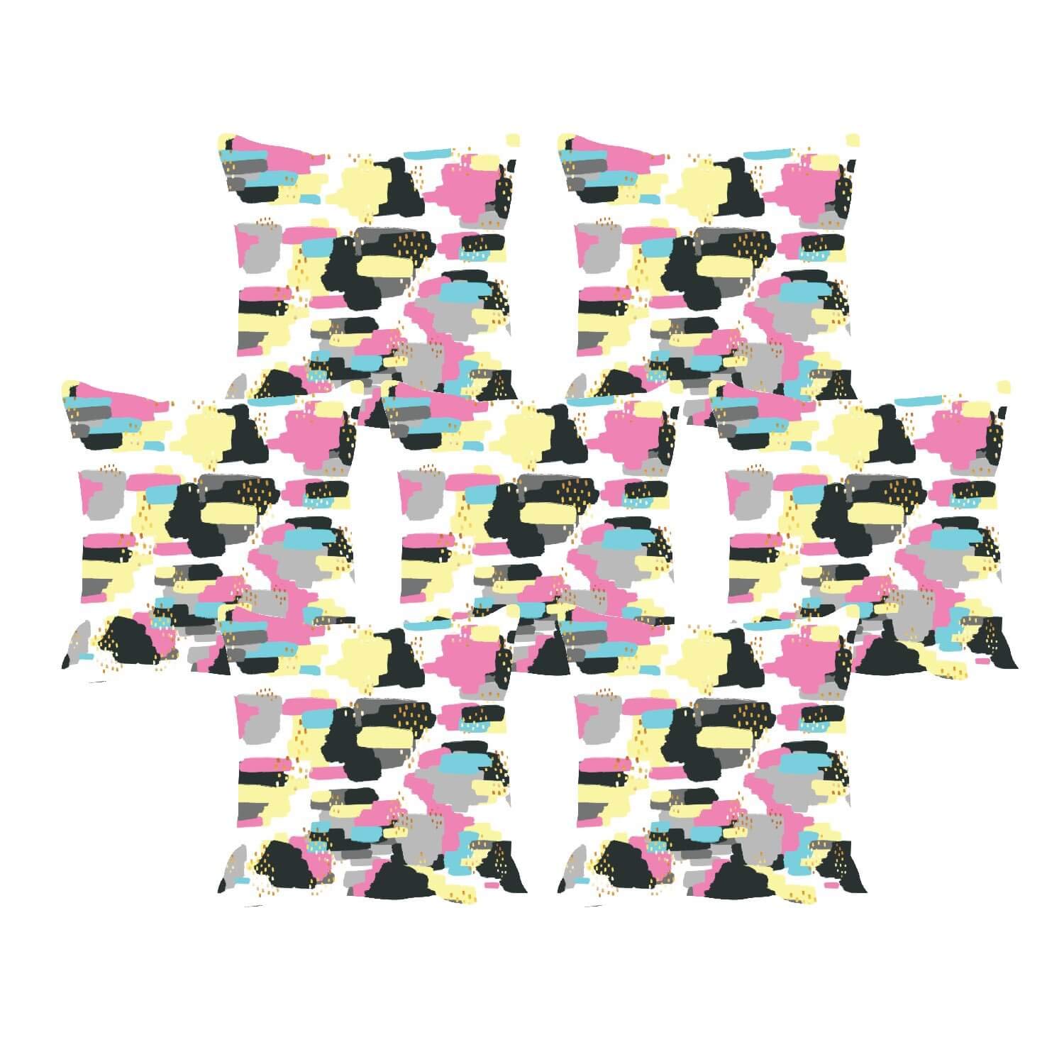 Yaya Cafe 16x16 inches Set of 7 Cushion Covers Absurd Leaf Tree Floral Flowers Printed Sofa Throw Pillows Multicolor