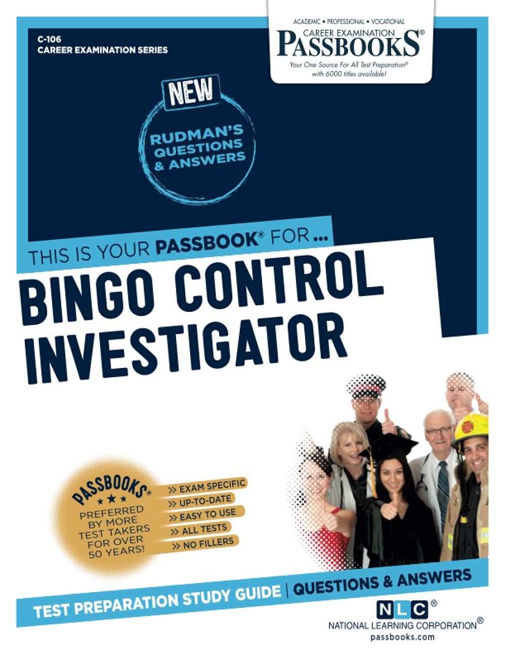 Bingo Control Investigator: Passbooks Study Guide (Career Examination, 106)