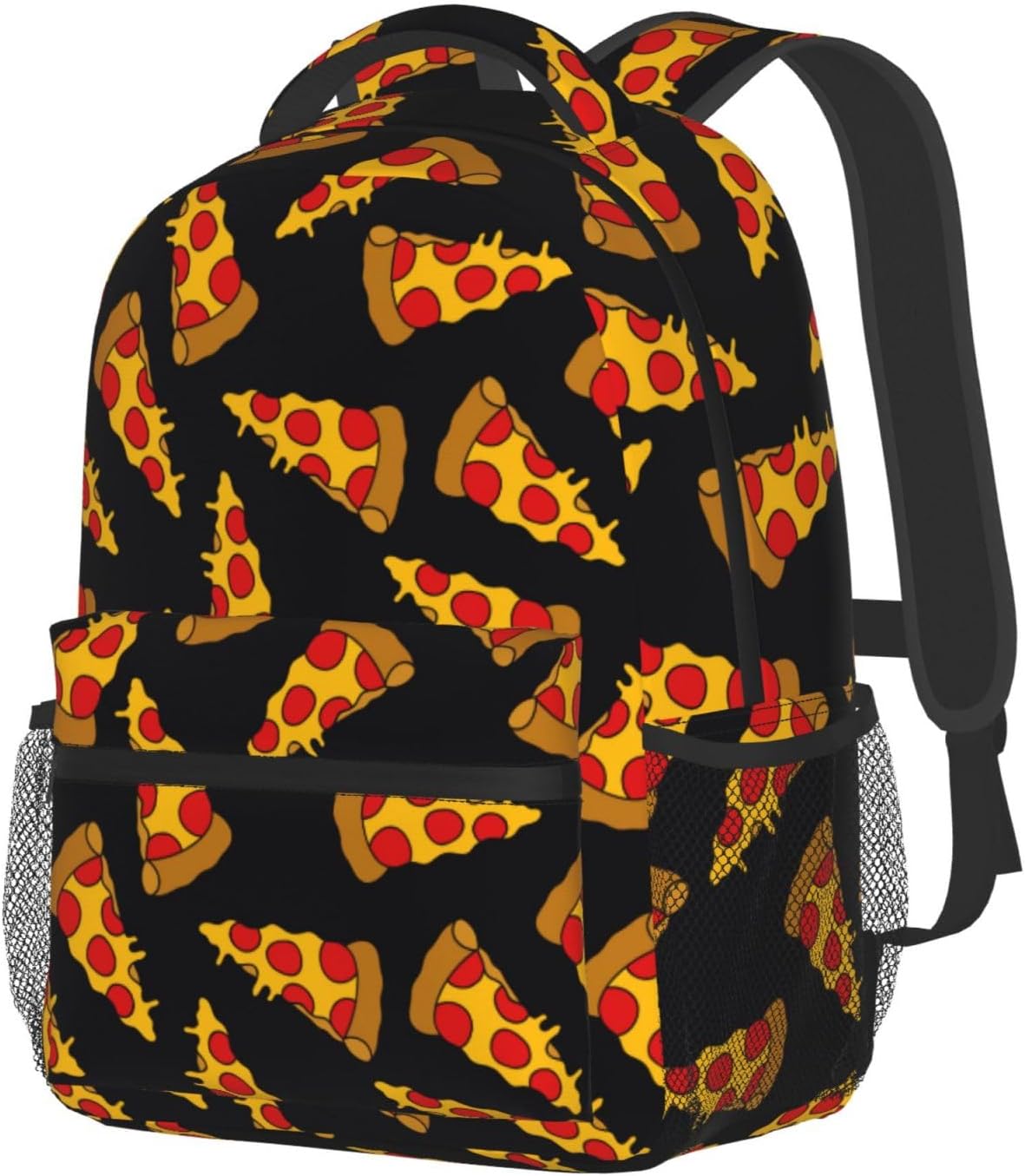 Backpack For Mens Womens Back Pack Doodle Pizza Print Casual Daypack Adjustable Laptop Bag Outdoor Travel Bag - Image 2