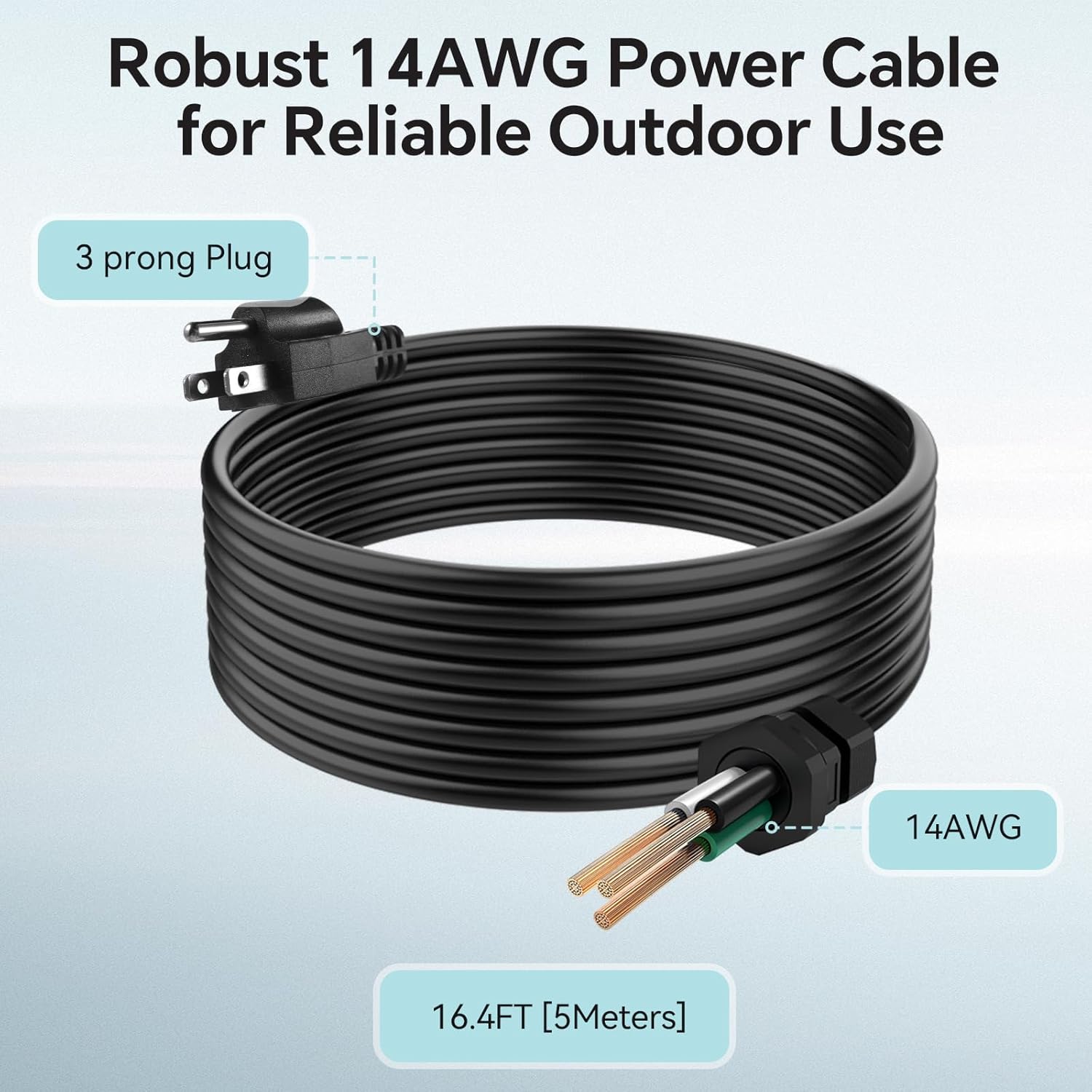 Outdoor Electrical Outlet Box with 16.4Ft 14 AWG Extension Cord, IP66 Waterproof Outlet Box with Switch & Light Indicator, NEMA 5-15R, Lockable Cover & Deepened Cover for Gardens, and Outdoor Use