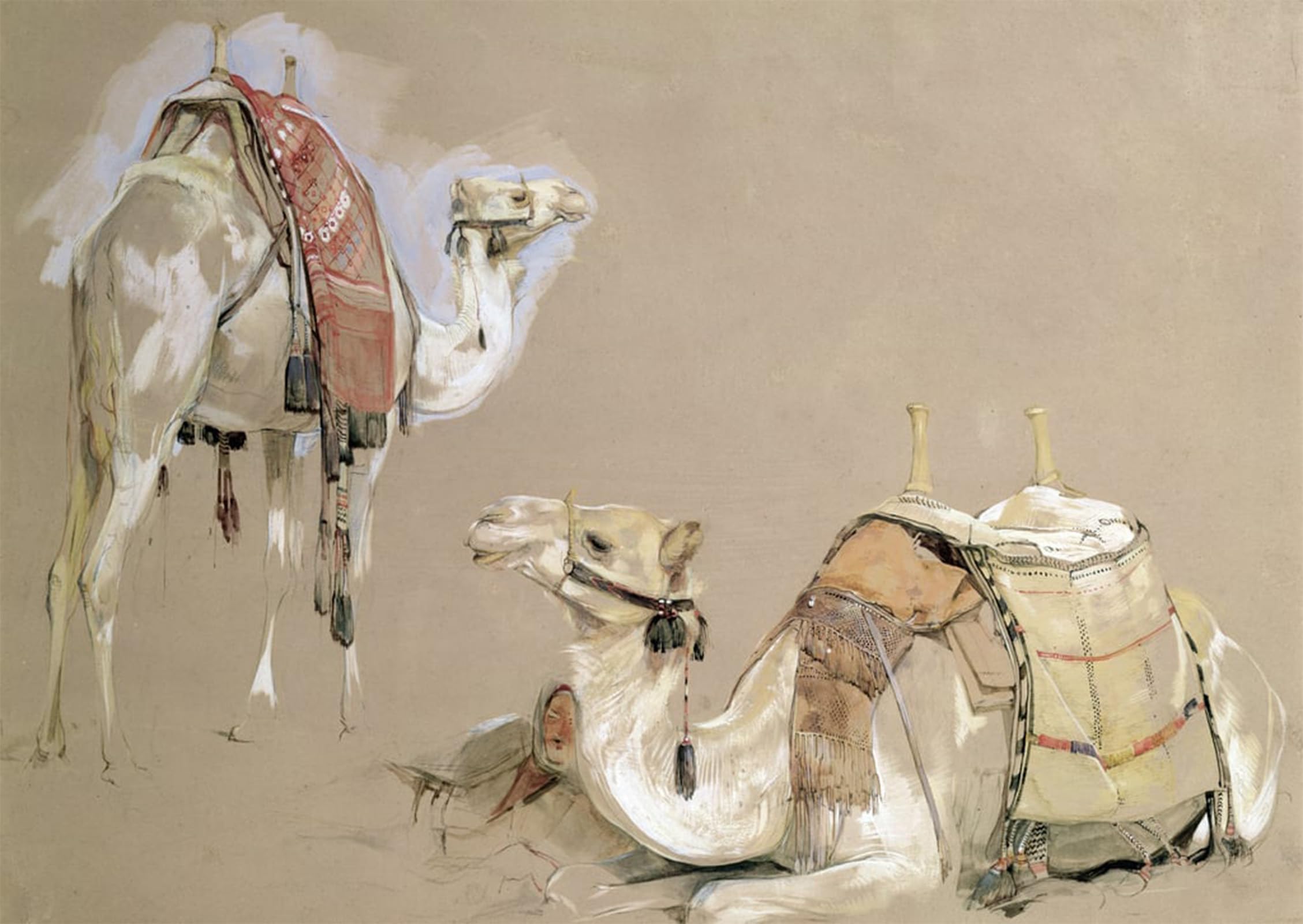 Toile chameaux John Frederick Lewis impression 60x90cm