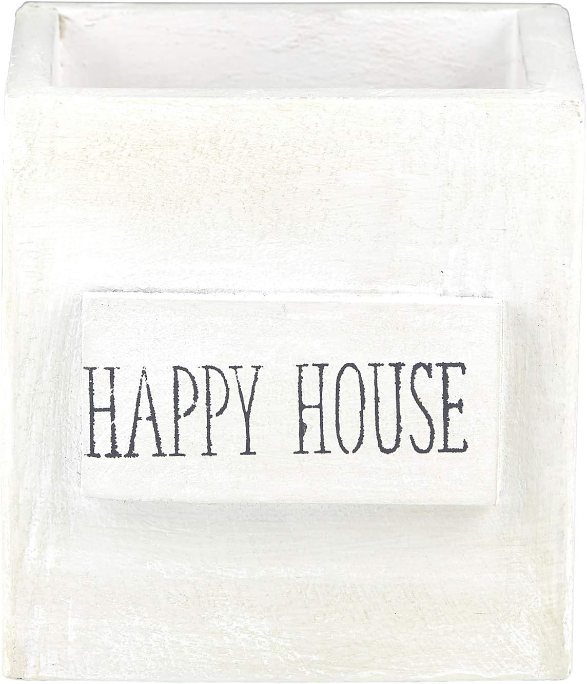 Santa Barbara Design Studio Face to Face Decorative Wood Nest Box, 4.25 x 4.5-Inch, Happy House
