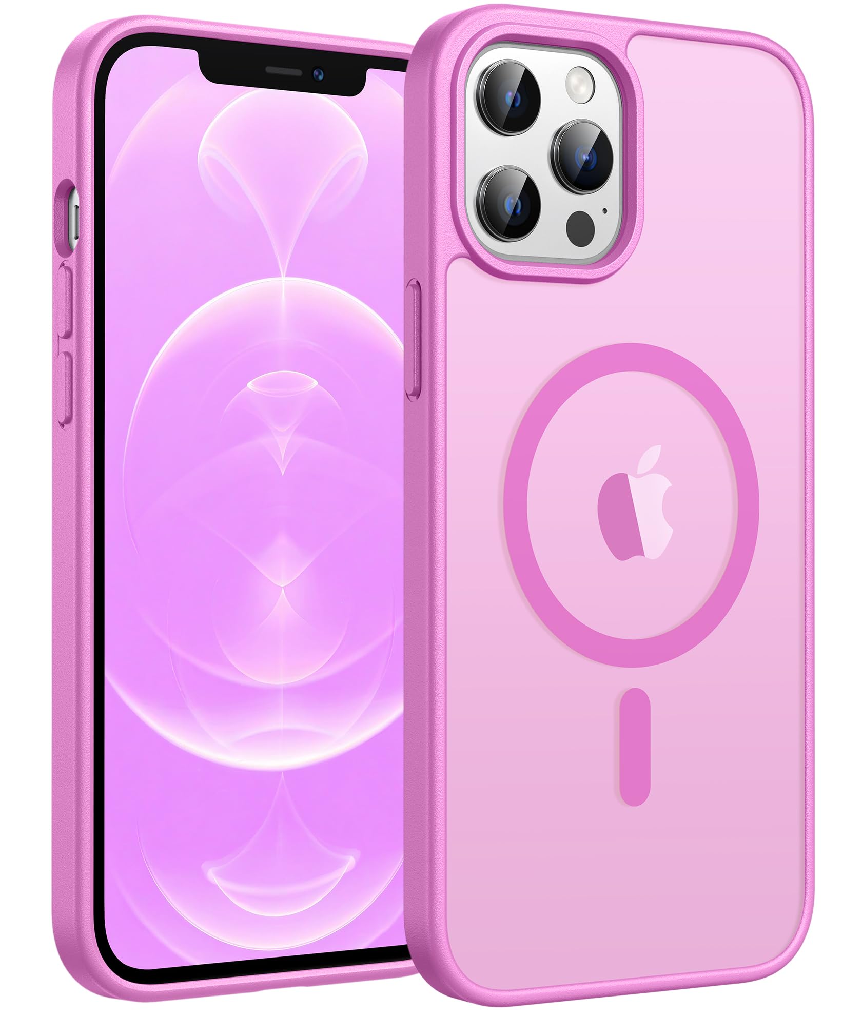 FNTCASE for iPhone 12 Pro Max Case, Fit for Magsafe, Translucent Matte Back