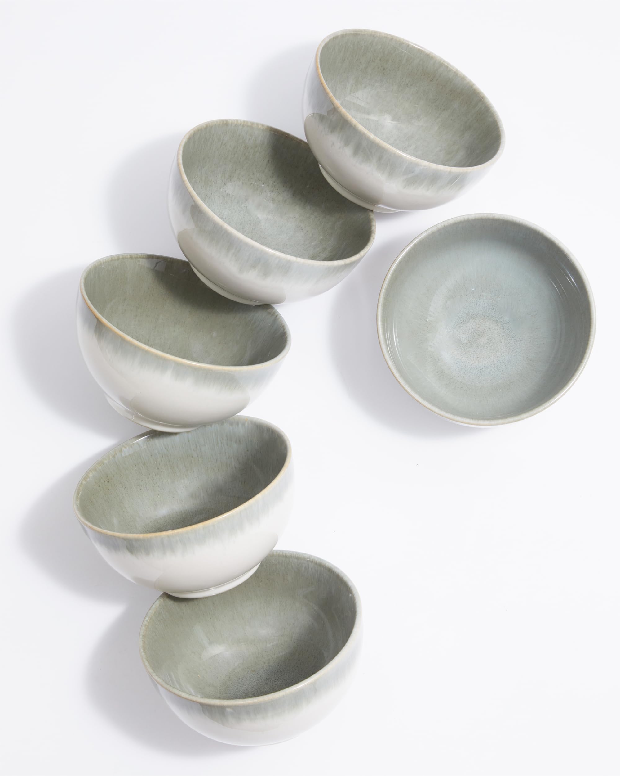 Pokini 5.5 inch Stoneware Cereal Bowls Set of 6, 22 Oz Soup Bowls Set