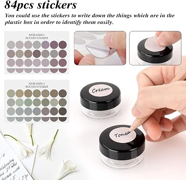 48 PCS Empty Plastic Cosmetic Jars, 10ml Travel Pots for Toiletries