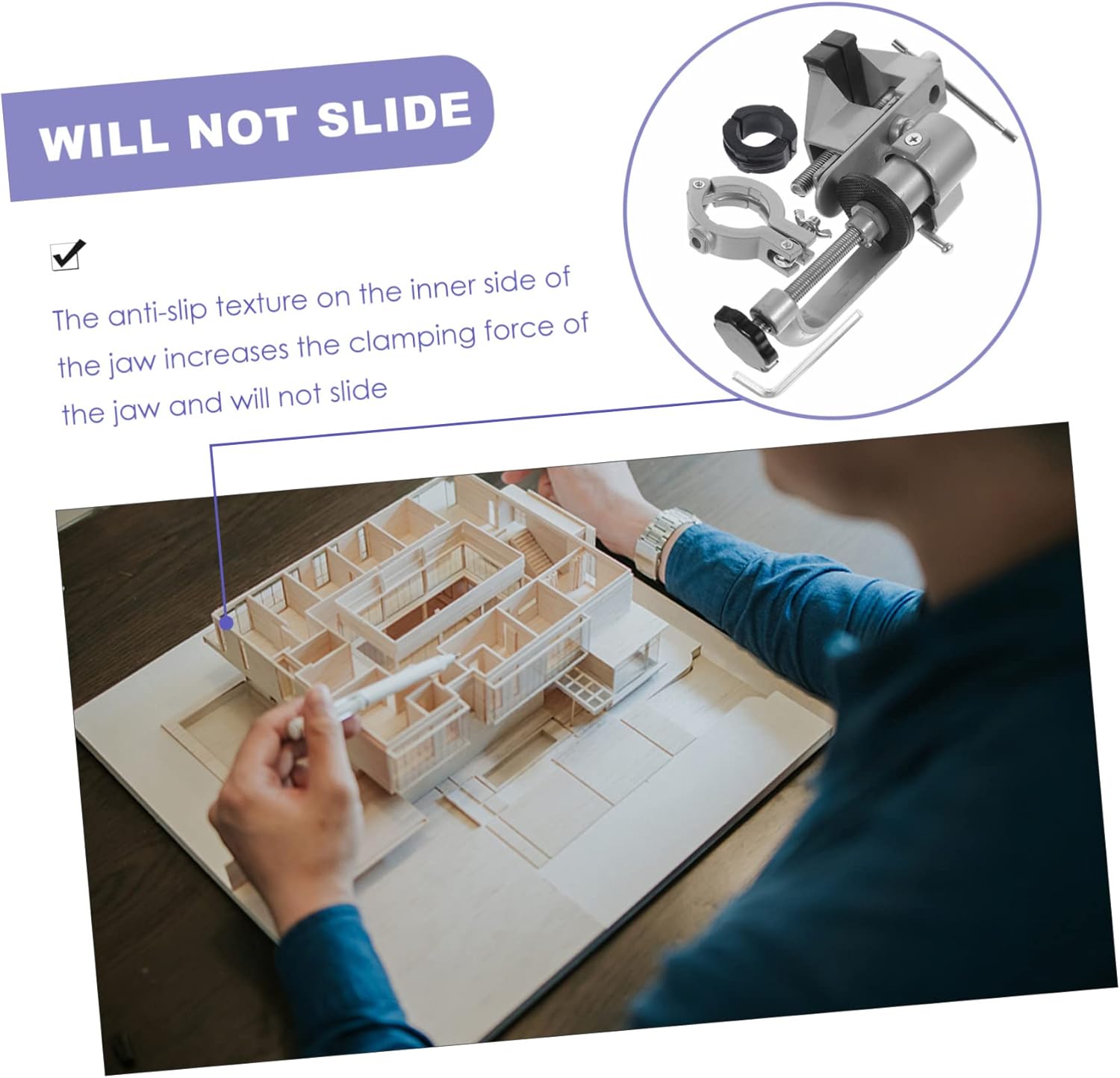 Generic Multi-function Workbench Vise Clamp Vise for Woodworking Rotating Table Clamp Drill Press Bracket