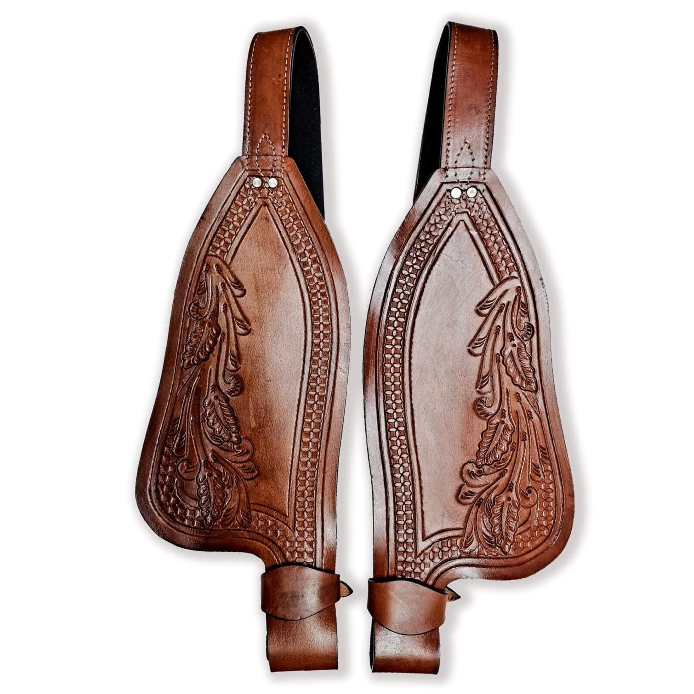Cavallo Western Adulto Tooled Vera Pelle di Ricambio Parafanghi Sella Fatto a Mano Venduti in Coppia ST-001