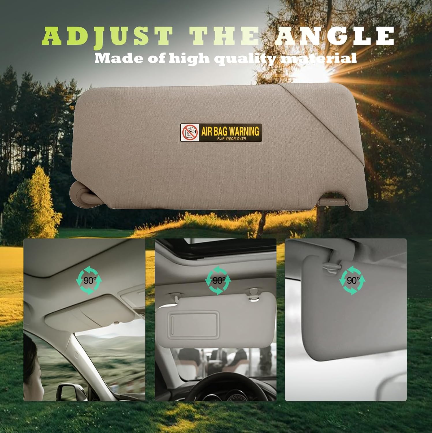 Sun Visor Fits for Honda Accord 2008-2017 with Vanity Light/with Makeup Mirror Replacement Assembly 83280-TA5-A71ZA 83280-TA5-A51ZA (Beige Left Driver Side)