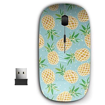 2.4G Ergonomic Portable USB Wireless Mouse for PC, Laptop, Computer, Notebook with Nano Receiver ( Pineapple )