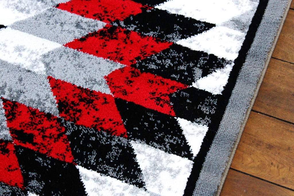 Masada Rugs, Stephanie Collection Area Rug Southwest Native American Distressed Design 1106 Red Grey White Black (5 Feet 3 Inch X 7 Feet 3 Inch)