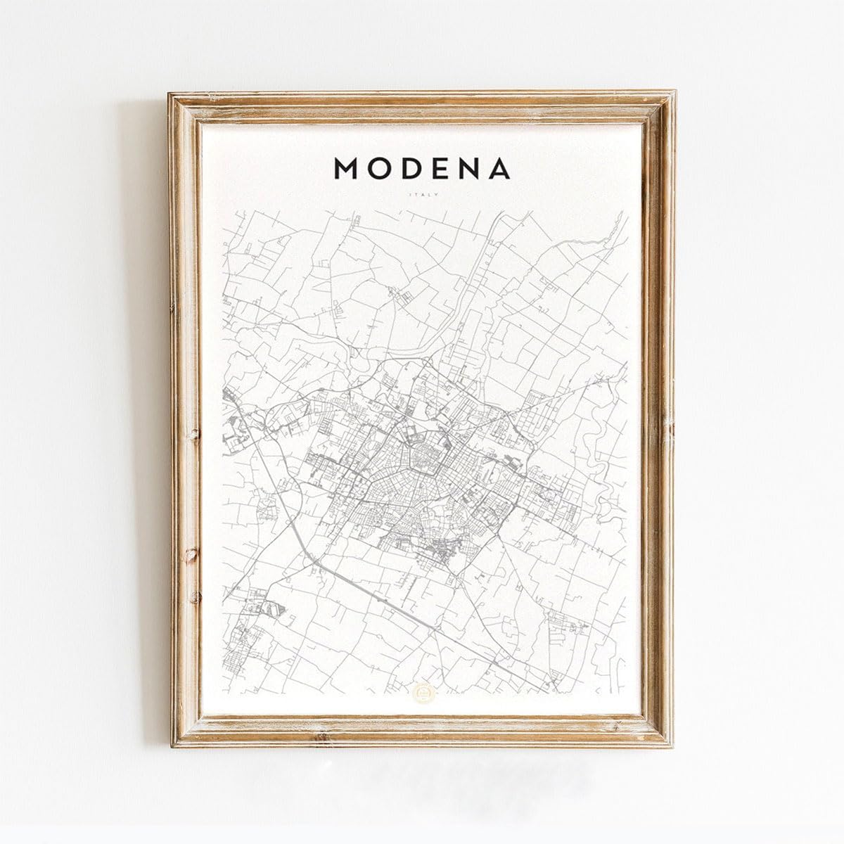 Modern Grey Poster of Modena Italy | 11x17 12x18 16x24 24x36 Unframed Mininal Wall Art | Minimalism Hometown City Traveler Print for Gift | Minimalist Home Office Decor