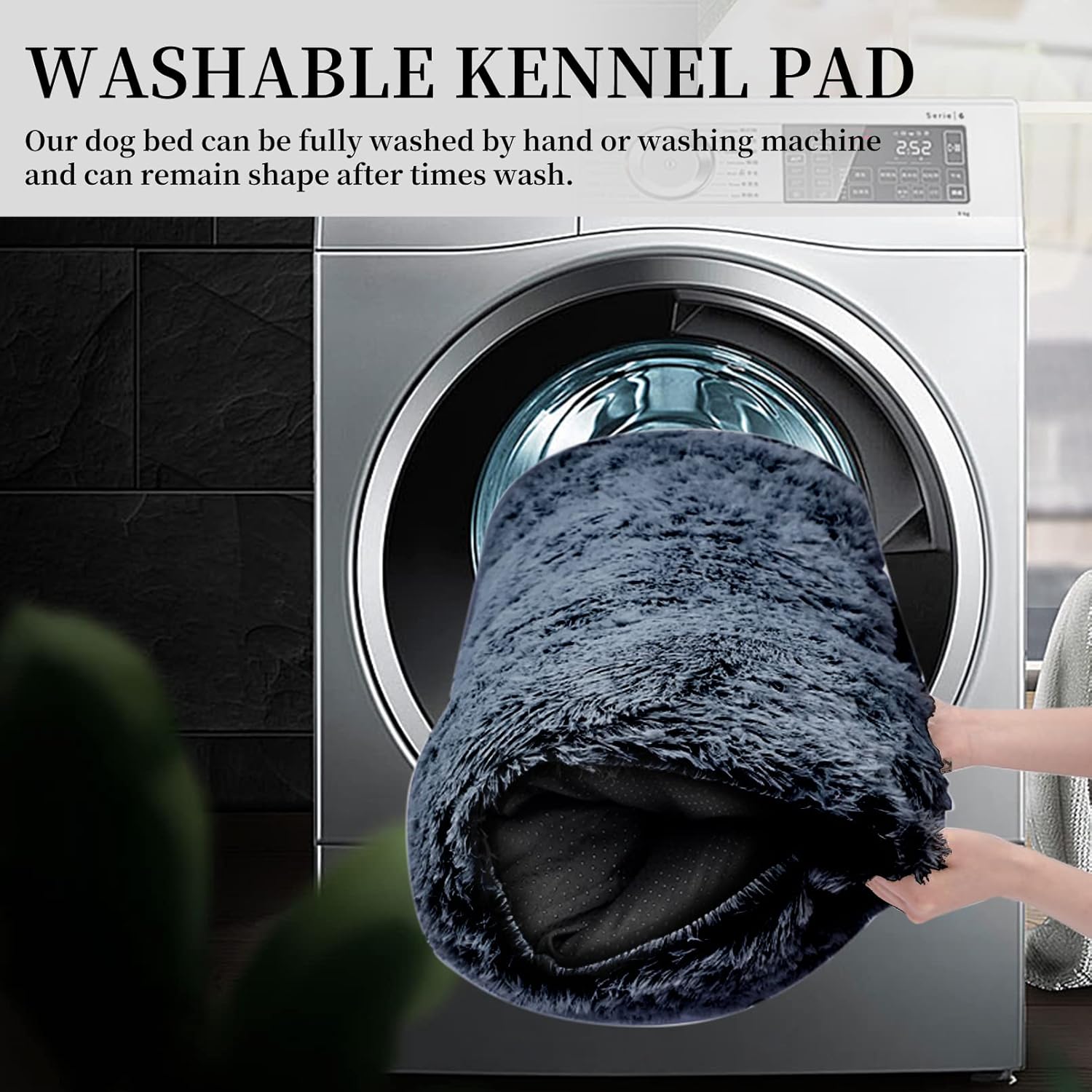 Sycoodeal Dog Bed,Crate Pet Bed Kennel Pad,Soft Plush Washable,Comfortable Dog Bed,Suitable for Small Dogs & Cats (Dark Grey) : Pet Supplies