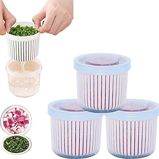 MIGUOR Kuchnia plastikowe pudełko do przechowywania świeże pudełka lodówka owoce warzywa odpływ chrupka kuchnia pojemniki do przechowywania akcesoria 3 sztuki