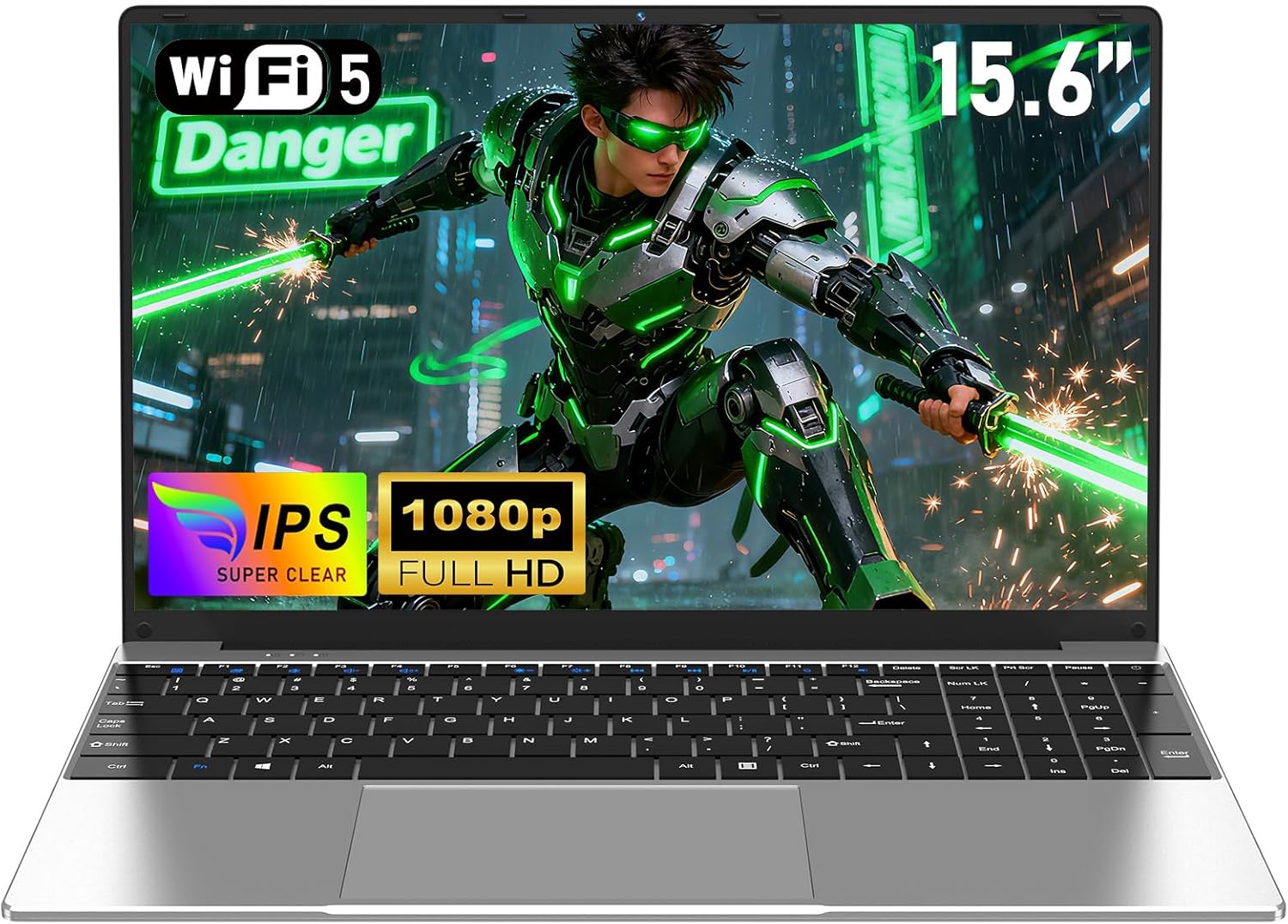15.6 Pulgadas Ordenador Portatil Processor M3-6Y30, RAM 16GB SSD 512GB Pc Portatil Laptop Notebook Computadora Portatil, 5000Mah/1920x1080P/Webcam/WIFI 5/Ranura para Tarjeta TF