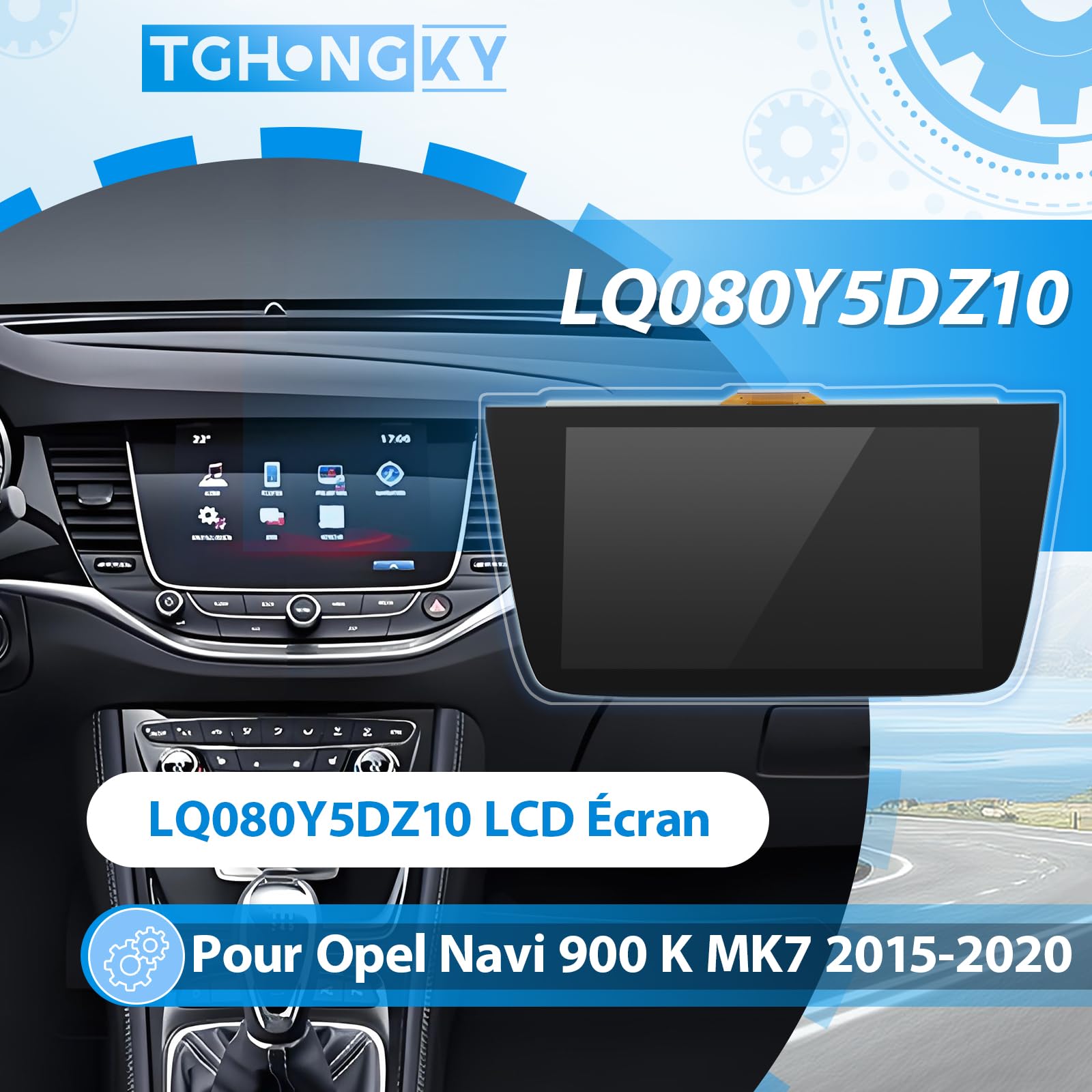 LQ080Y5DZ10 Écran pour Opel Astra K MK7 2015-2020 Écran LCD pour Navi 900 Écran Tactile LCD avec Outils XX