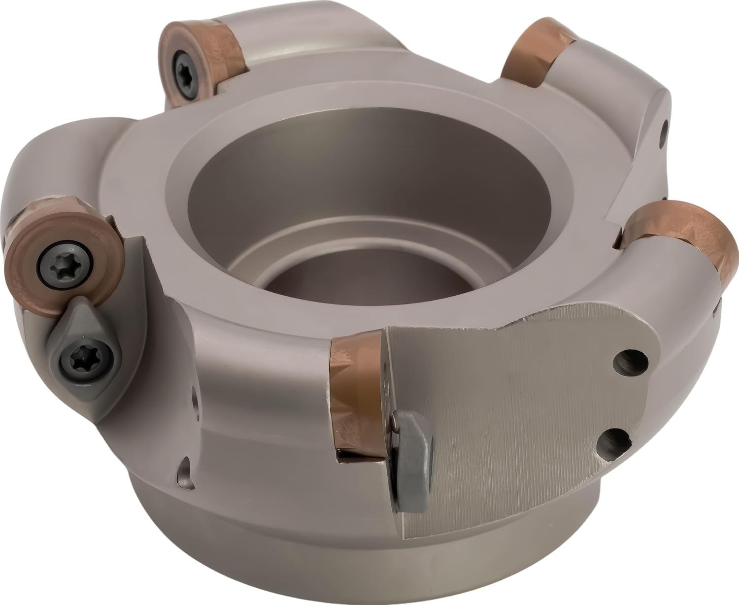 3" Round Insert Indexable Face (Shell) Mill, 1" Arbor Hole Diameter, 4 Flute, with 4 pcs RCKT1606M0 Carbide Inserts